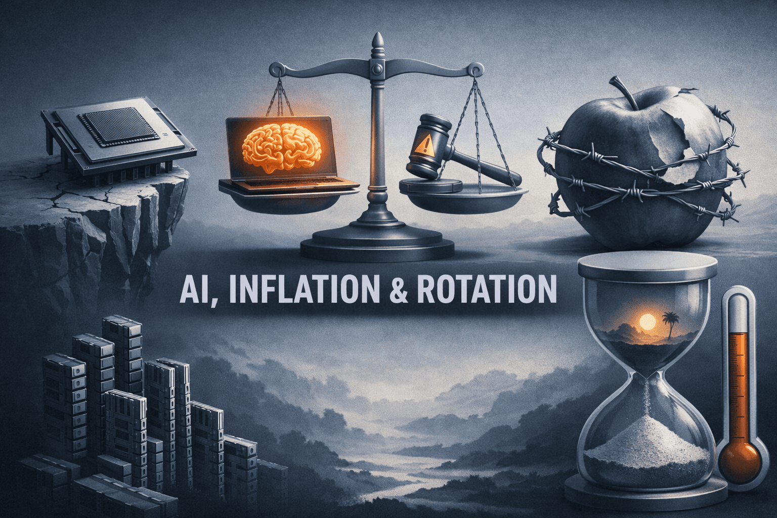 AI, Inflation and Rotation: Market Momentum Meets Fresh Risks — Nvidia Tests Support as Oracle, Apple and Memory Names Drive Divergence