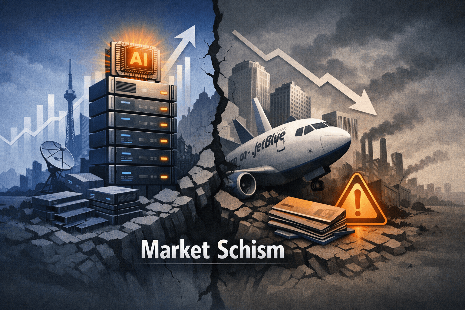 Market Schism: AI Winners Drive the Tape as Credit Stress and Macro Risks Reassert Themselves