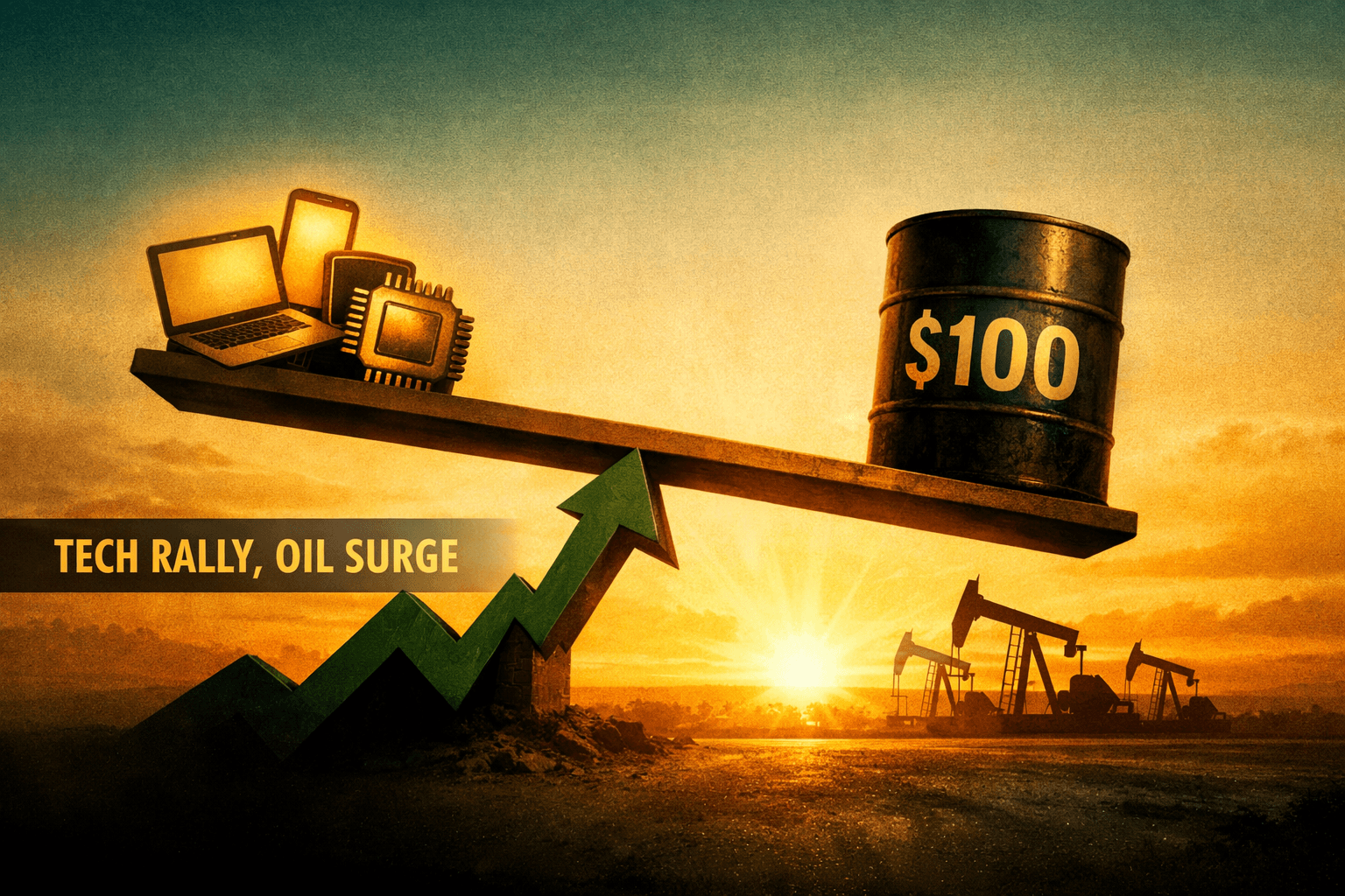 Risk-On Resume: Tech-Led Rally Lifts Benchmarks as Oil Holds Above $100