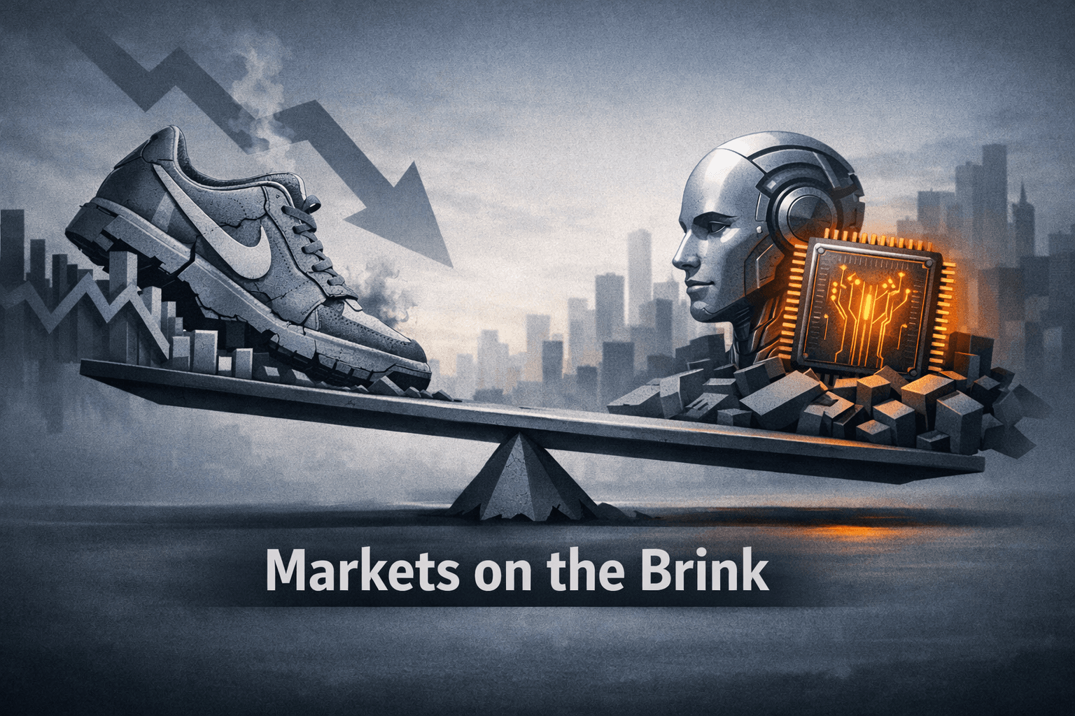 Markets Slip as AI Leaders Offset Consumer Pain — Nike Plunges, Palantir and Chip Names Hold Ground