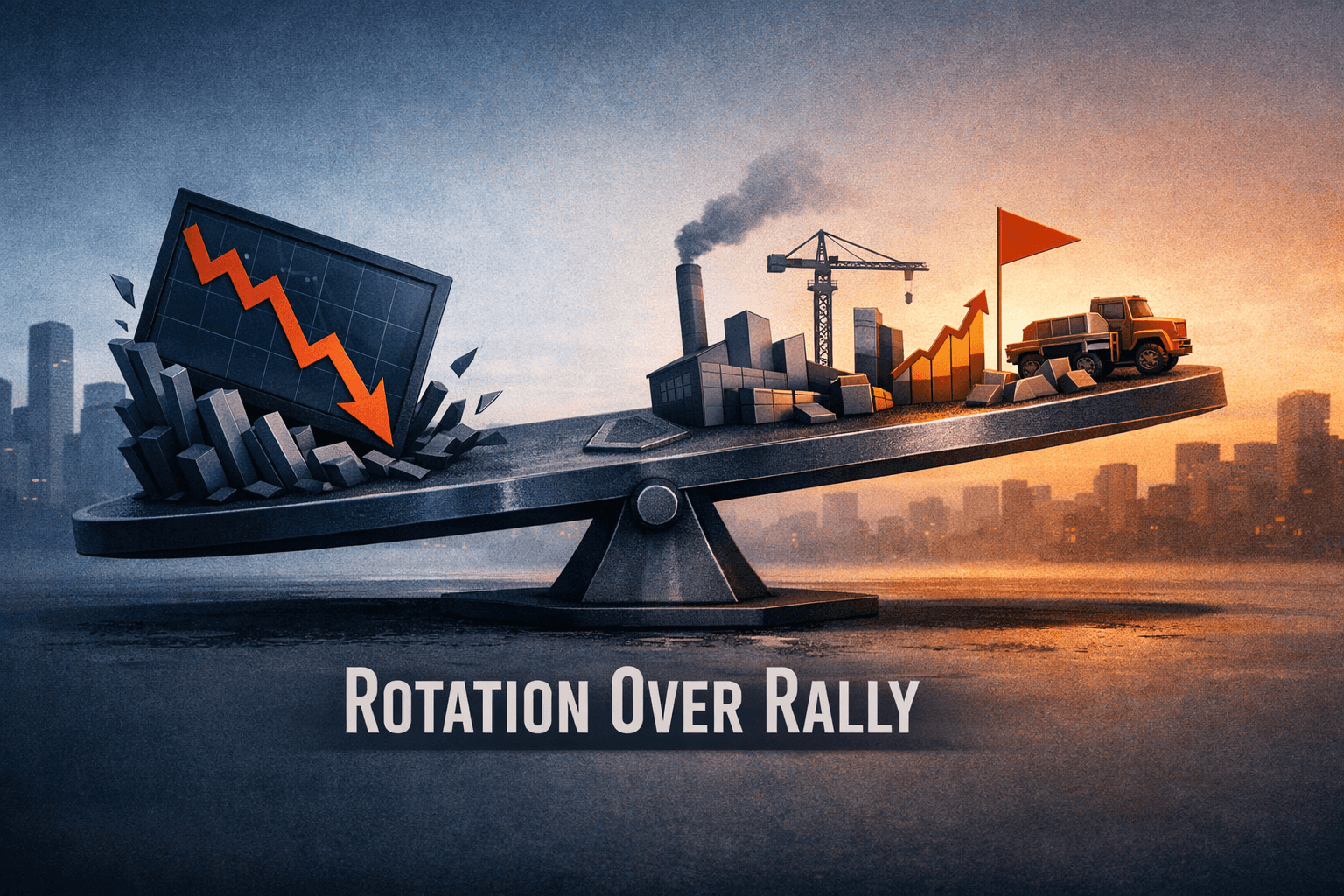 Rotation over Rally: Tech-Led Pullback Sends QQQ Lower While Small Caps and Cyclicals Hang On