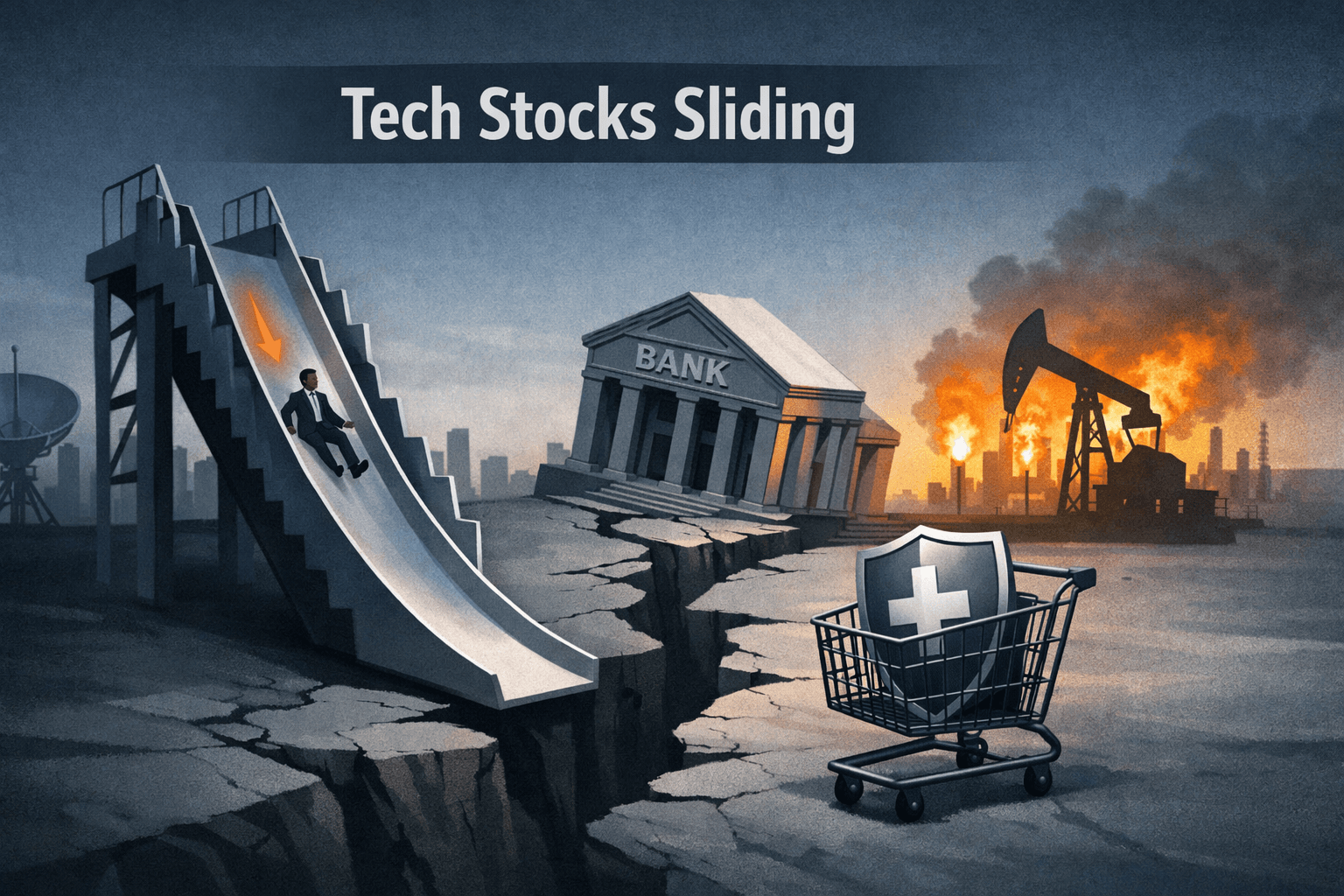 Tech Slide and Defensive Tilt: Nasdaq Leads Decline as Markets Digest Policy, Energy and Sector-Specific News