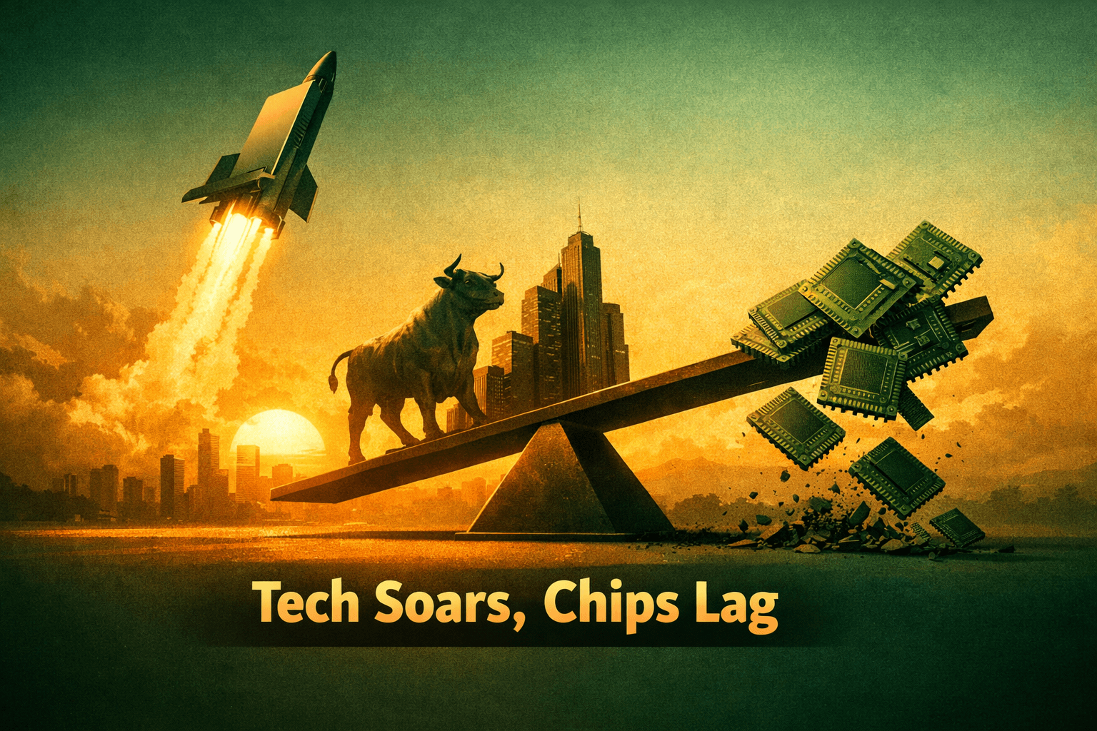 Risk-On Rotation Lifts Large Caps, Tech Outperformance Sends Nasdaq Higher as Chips Lag