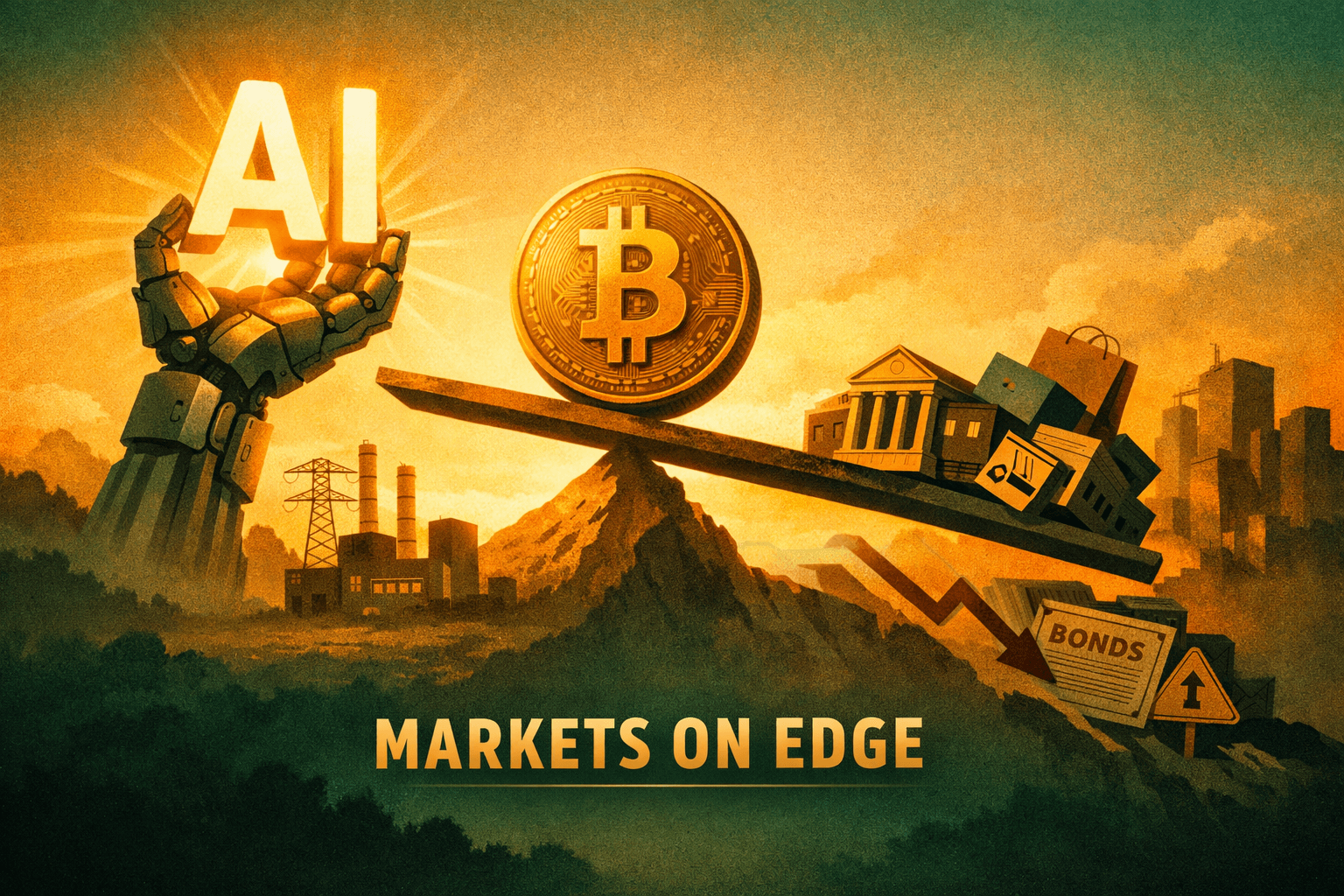 AI Lifts Tech, Bitcoin Spurs Crypto Names as Breadth Remains Thin; Bonds and Banks Keep Markets Cautious