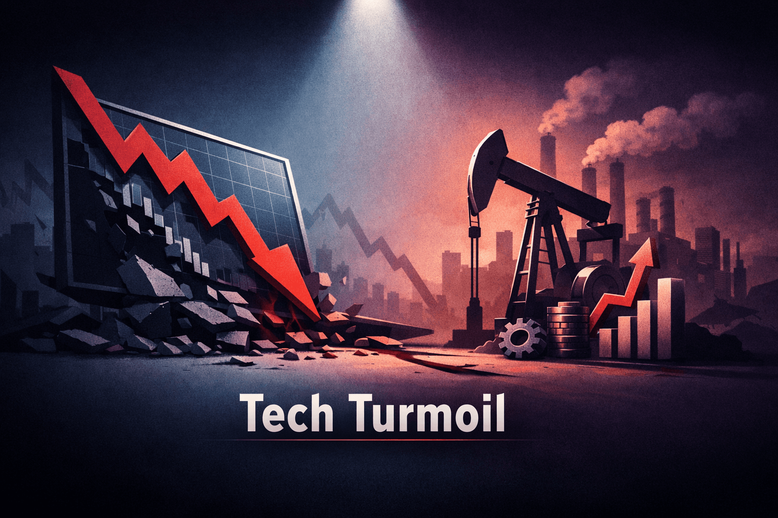 Tech-Led Rout Sends Nasdaq Sharply Lower as Energy and Select Industrials Stand Out
