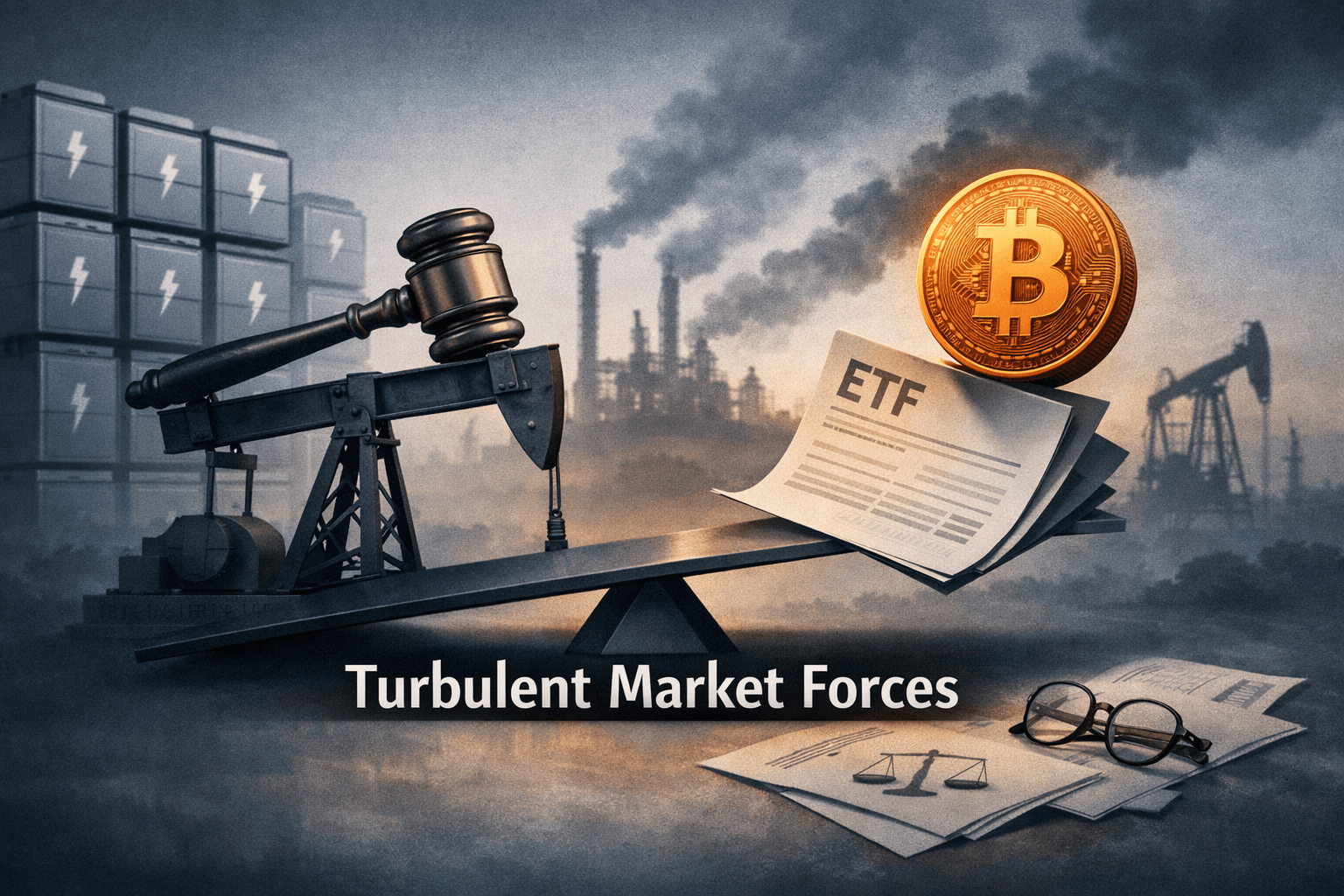 Energy financing, Venezuela deal and legal headlines drive mid‑day flows — batteries, BNPL and crypto ETF volatility stand out