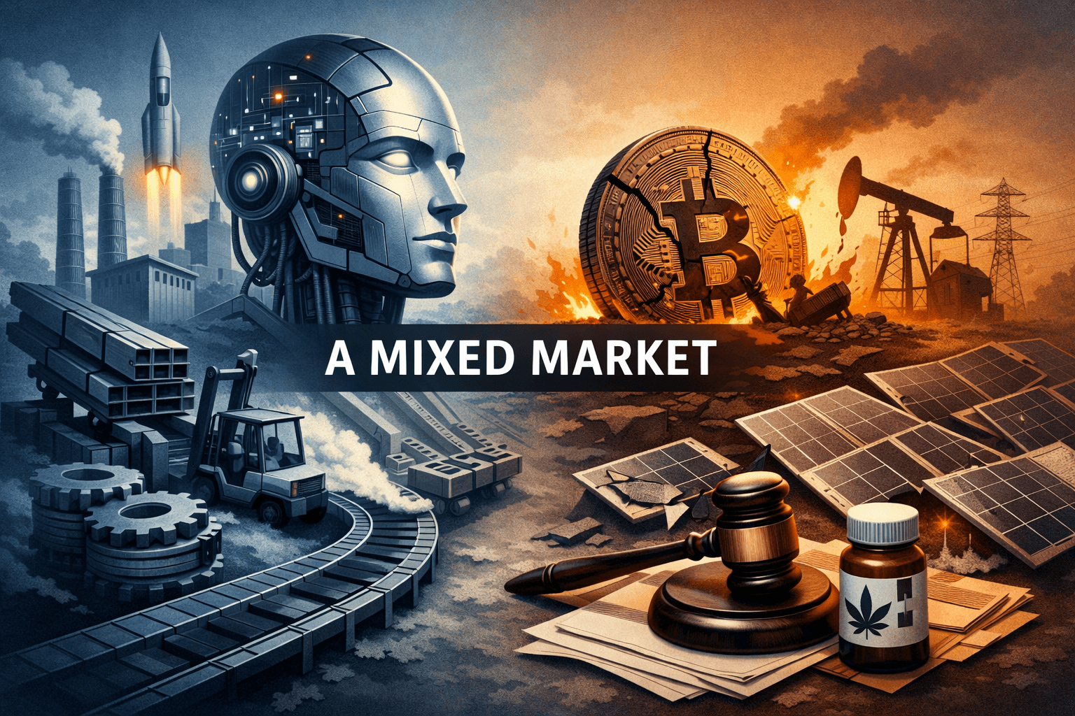 AI and Industrials Drive Breadth While Energy, Crypto and Solar Face Headwinds — A Mixed Market Narrative