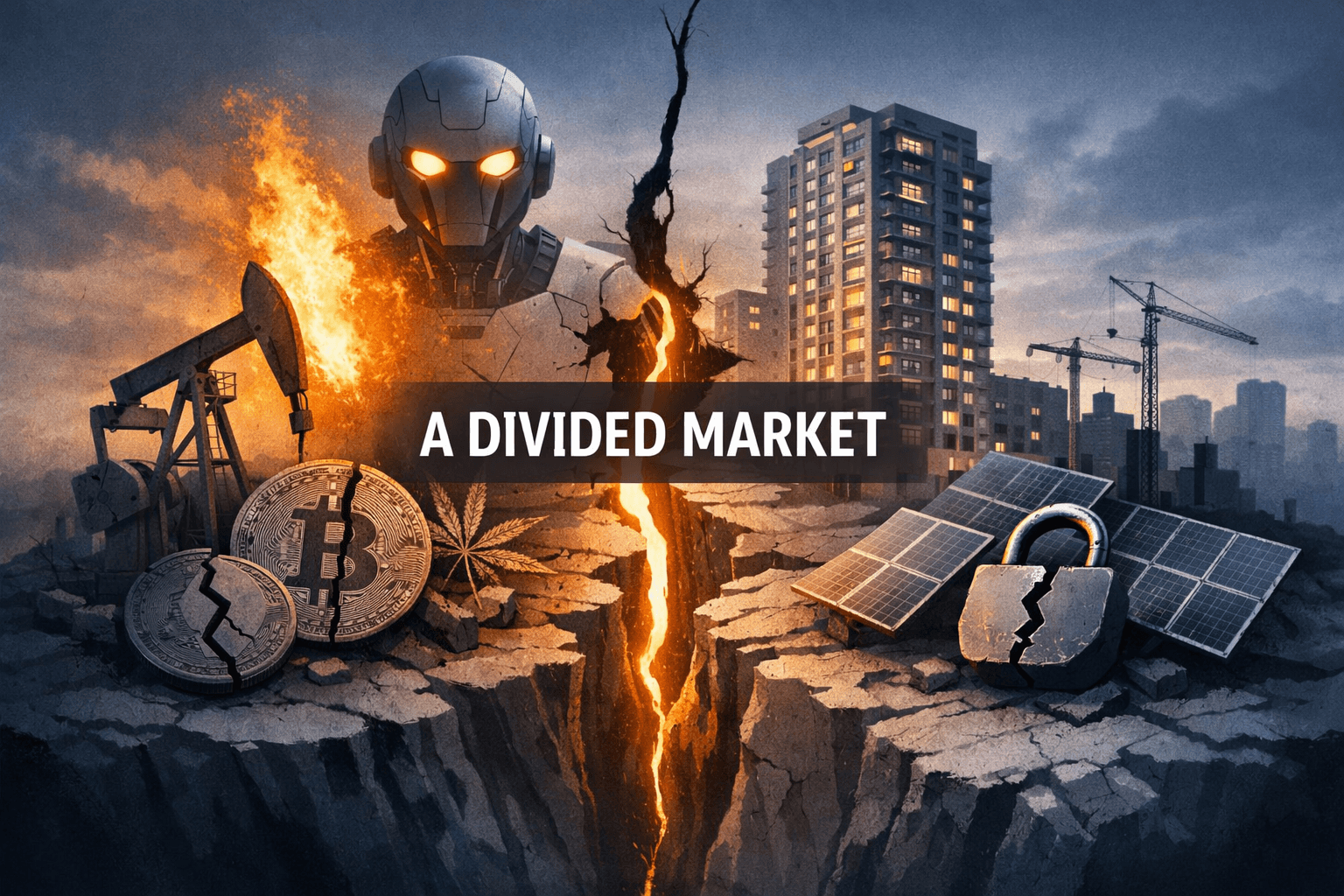 Energy Surge and AI Momentum Drive Today's Market Split — Real Estate Strength Bucks Broader Unease