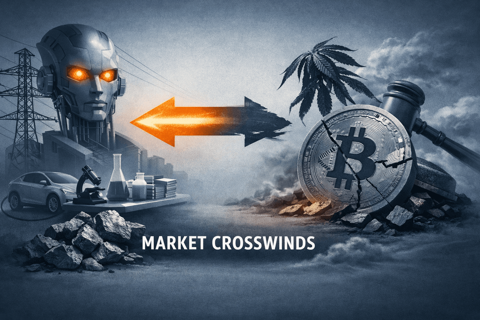 AI, Electrification and Regulation Drive Mixed Market Tape — Tech, Healthcare and Materials Lead; Crypto and Cannabis Face Headwinds