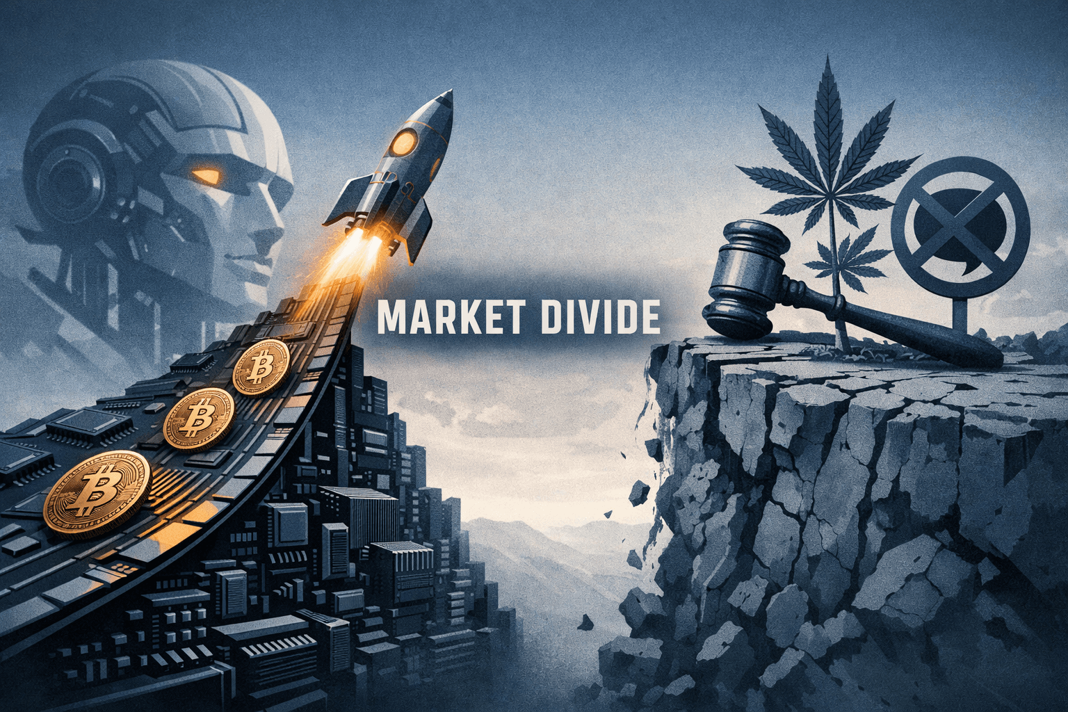 Market Momentum Meets Policy Risk: AI, Chips and Bitcoin Lead; Cannabis and Comms Face Legal and Regulatory Crosswinds