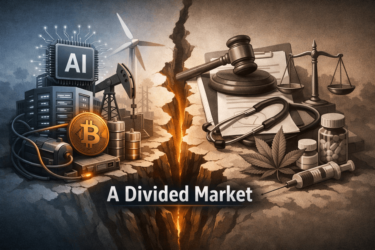 AI and Energy Drive a Bifurcated Market: Tech, Crypto and Oil Lead While Policy and Safety Keep Others in Check