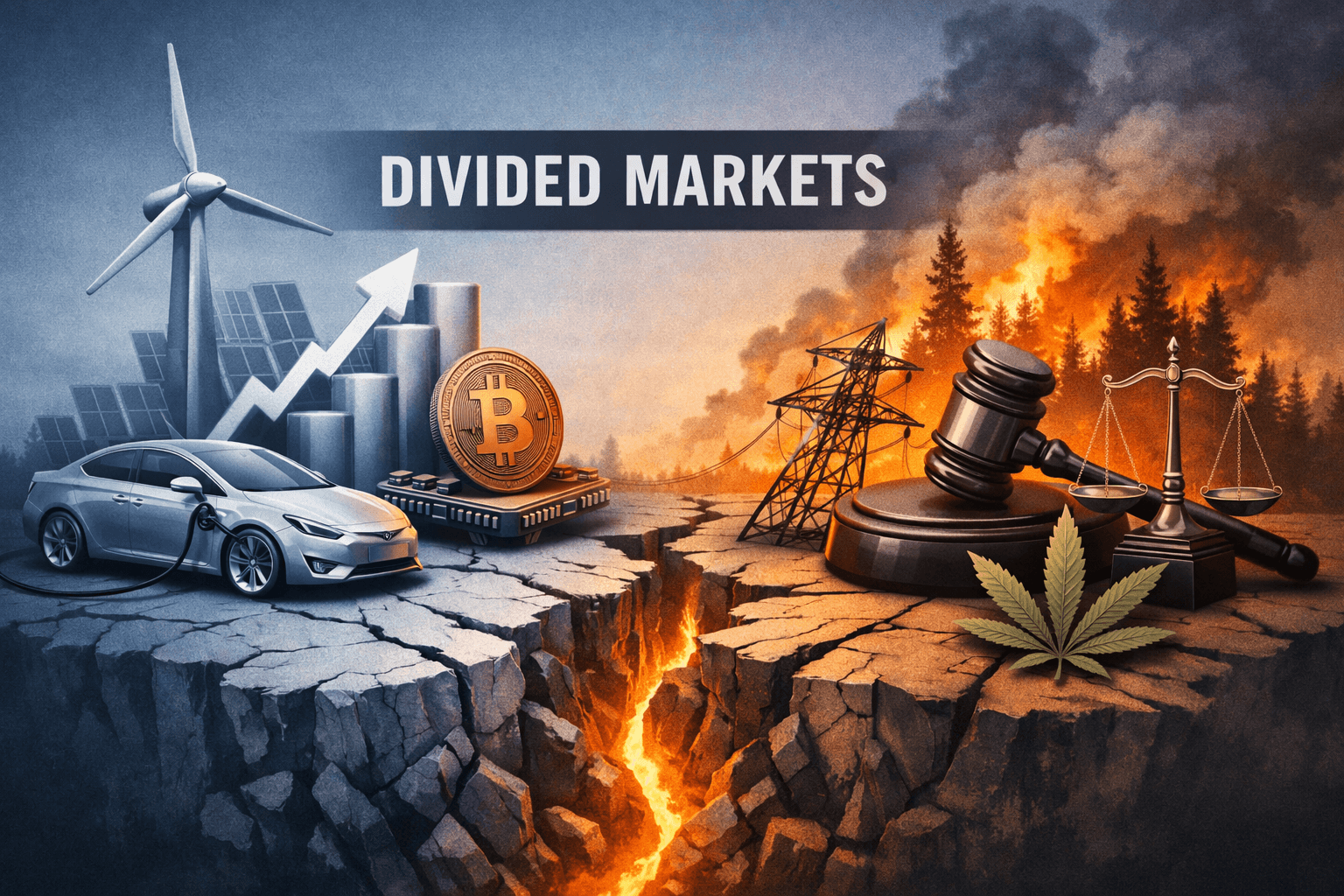 Policy, AI and Energy Transition Drive a Patchwork Market: Renewables, Crypto and Tech Lead While Wildfires and Legal Risk Pinch Utilities and Cannabis