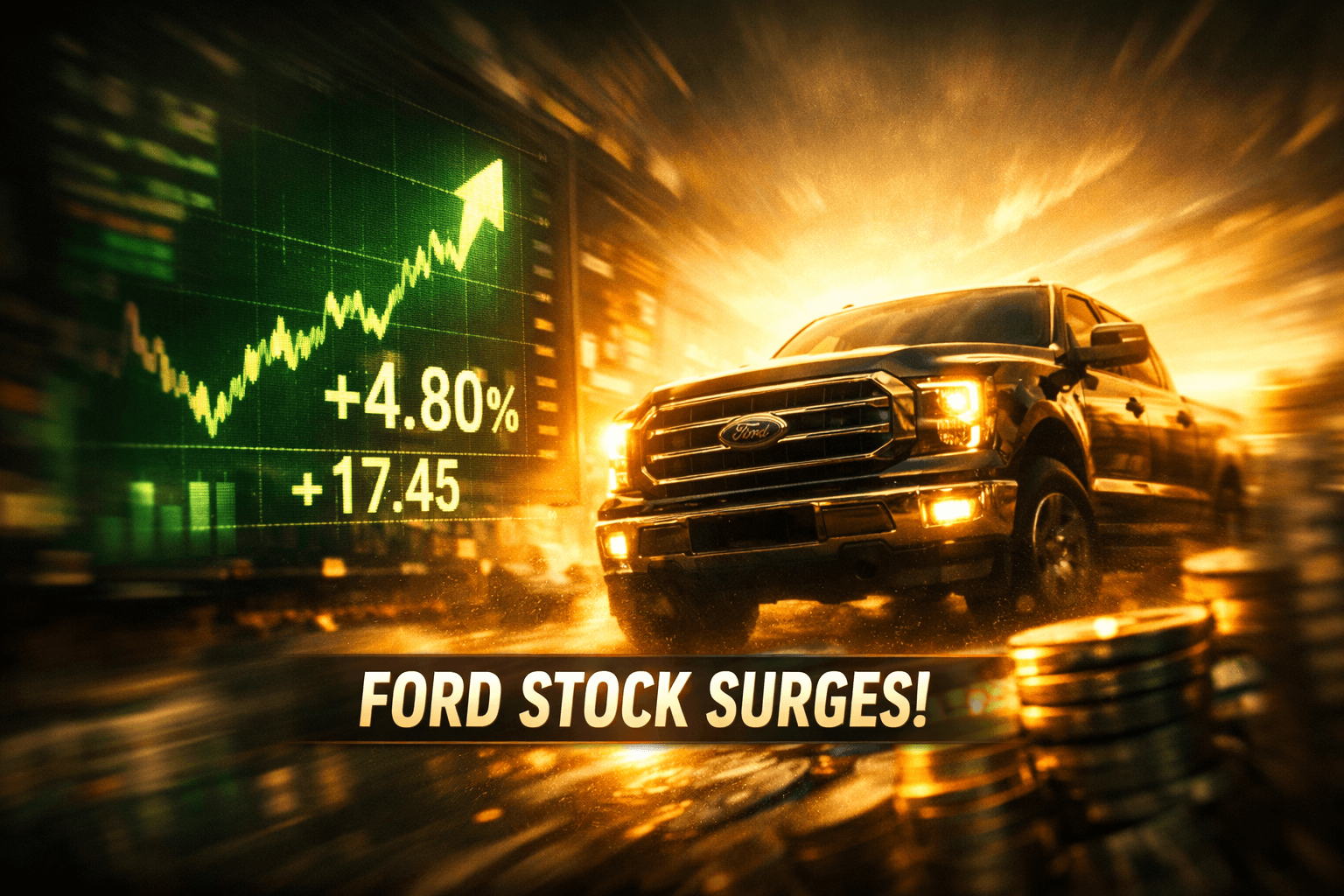 F Rises +4.80% in Today's Trading - Jun 1
