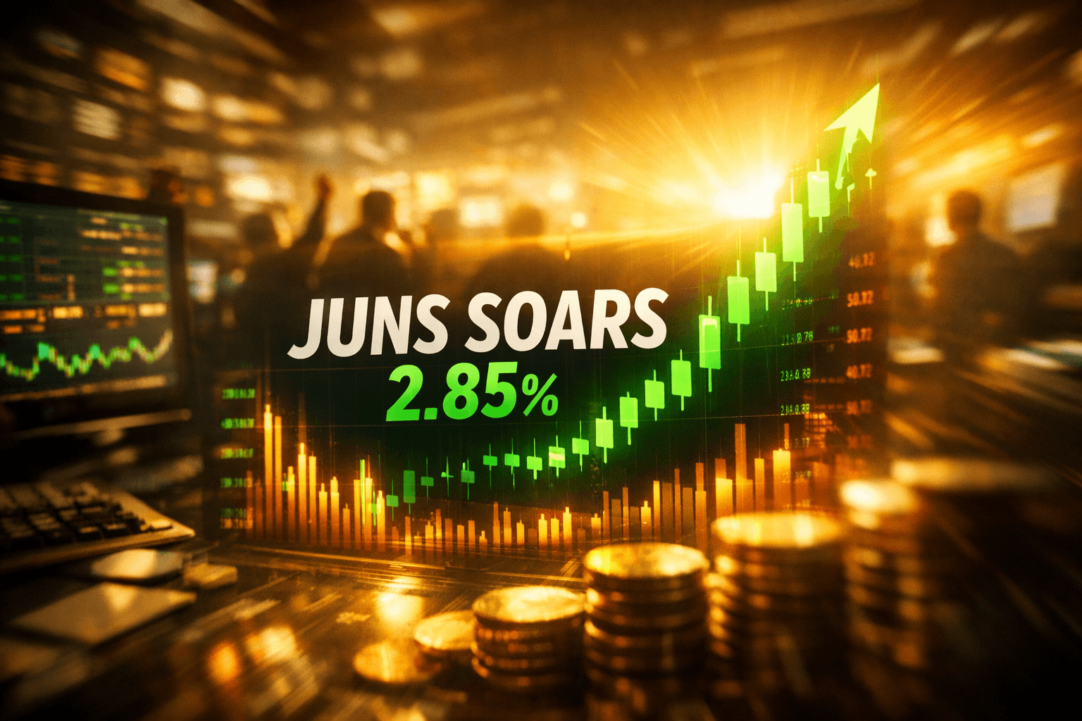 Juns Rises +2.85% in Today's Trading - Jul 22