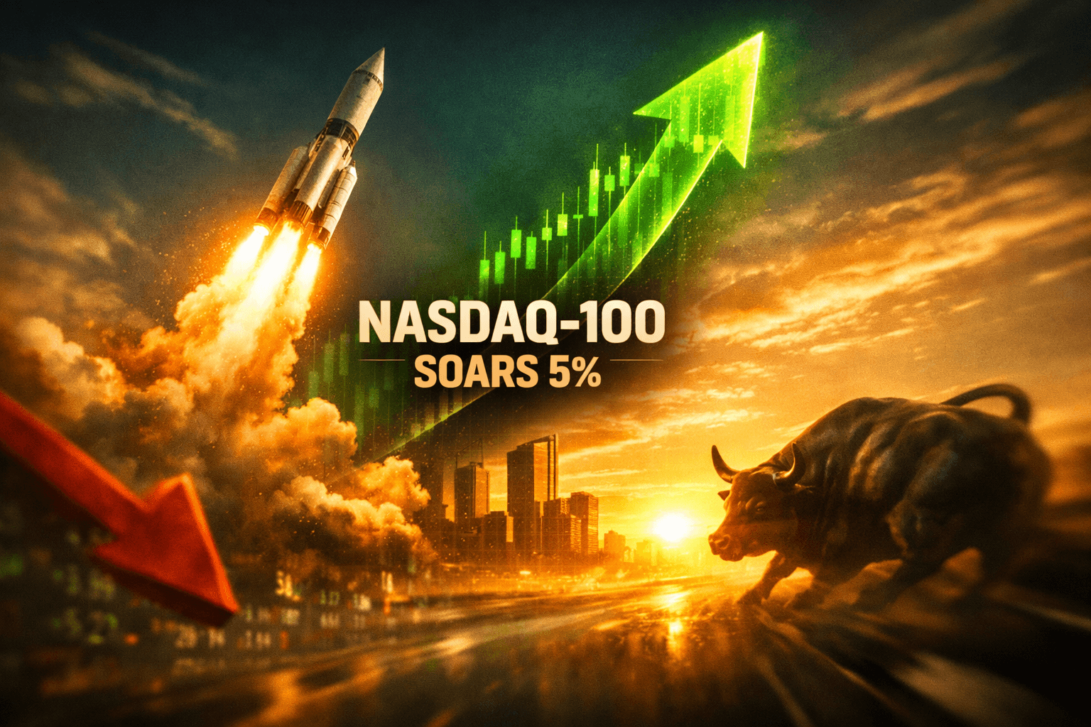 NASDAQ-100 Rockets Past 5% for the Week - May 8