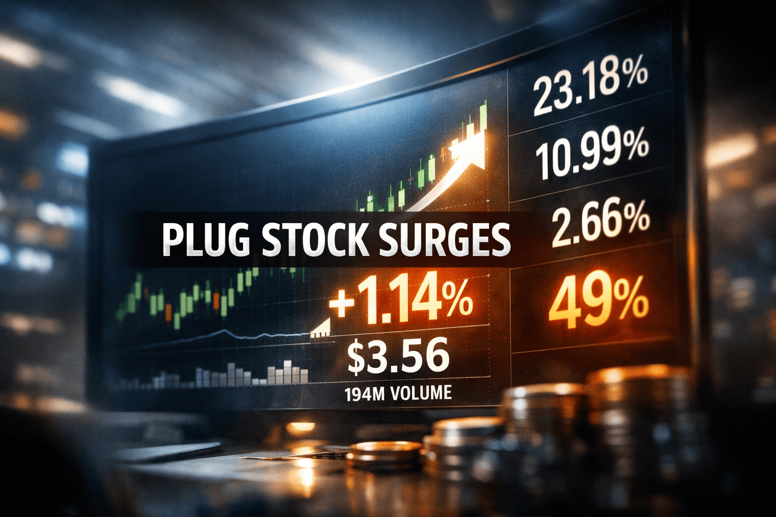Plug Rises +1.14% in Today's Trading - May 13