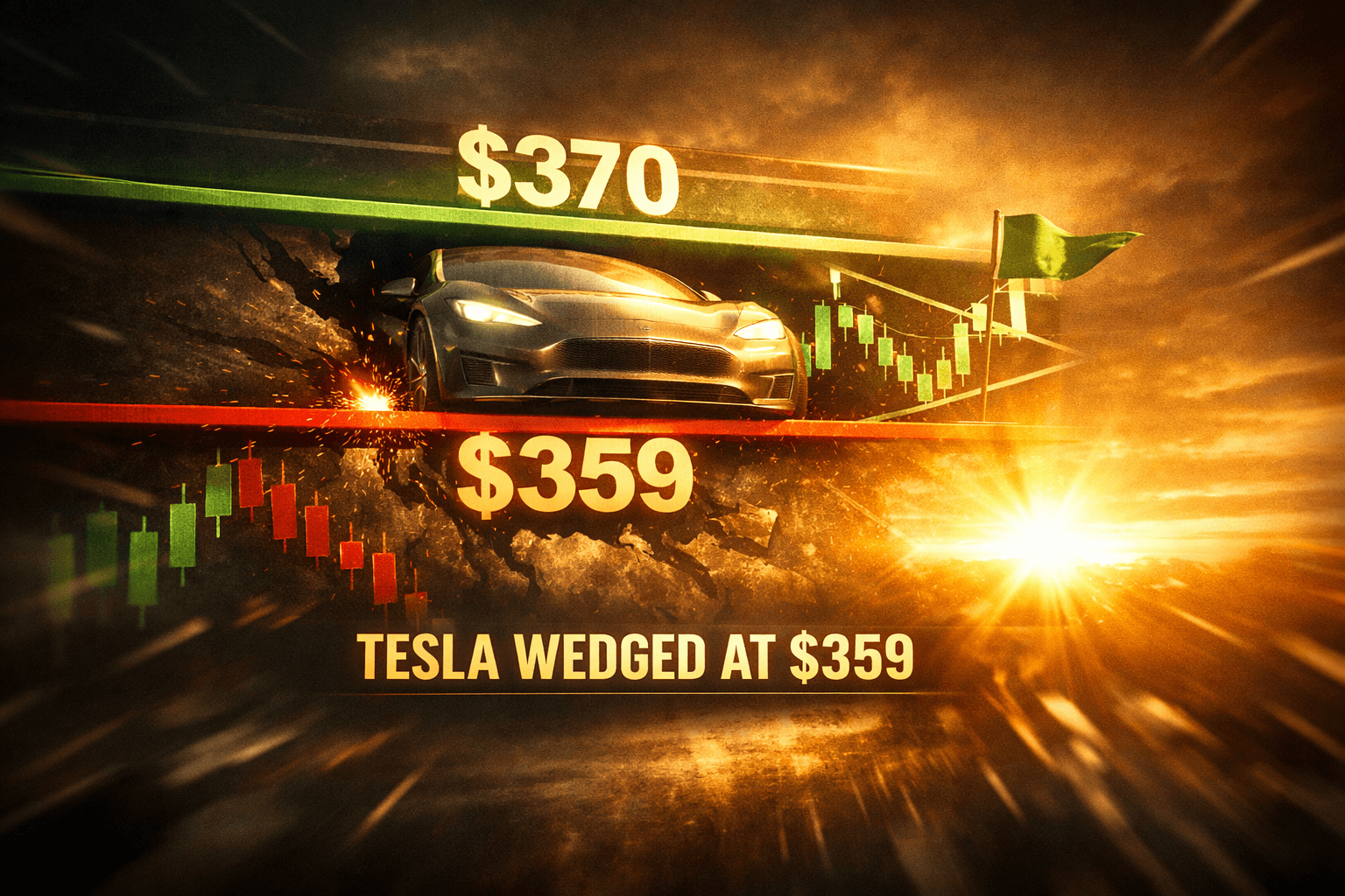 Tesla Wedged at $359, Bull Flag Nears Resolution - Sep 14