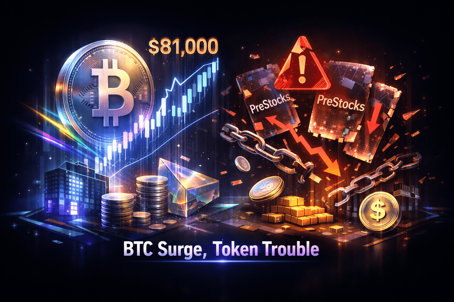 Cryptocurrency Mixed: BTC Rally, Token Woes - May 13