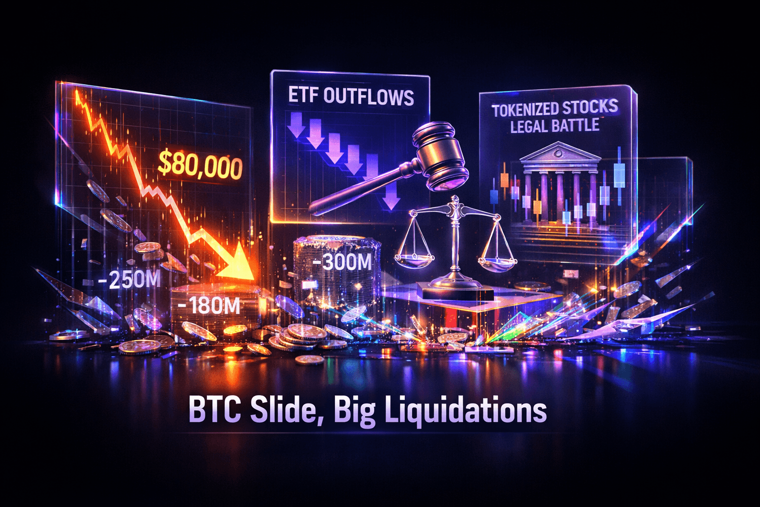 Cryptocurrency: BTC Slide, Big Liquidations - Oct 24