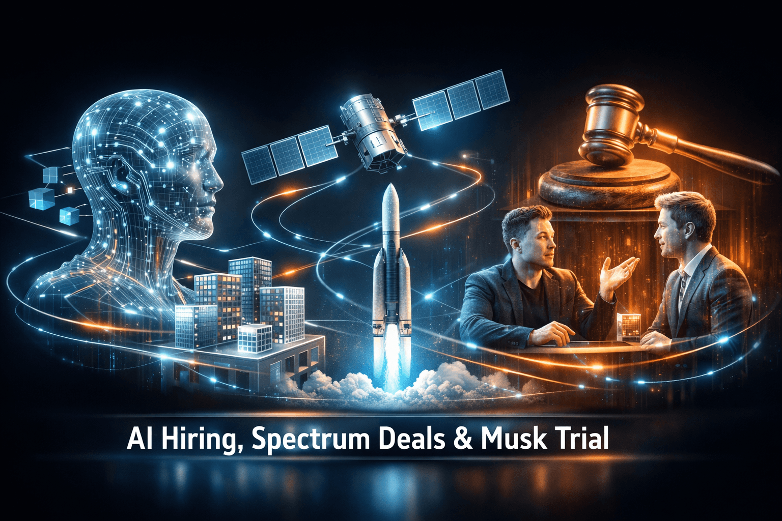 Tech Sector: AI Hiring, Spectrum Wins, Musk Trial - May 12