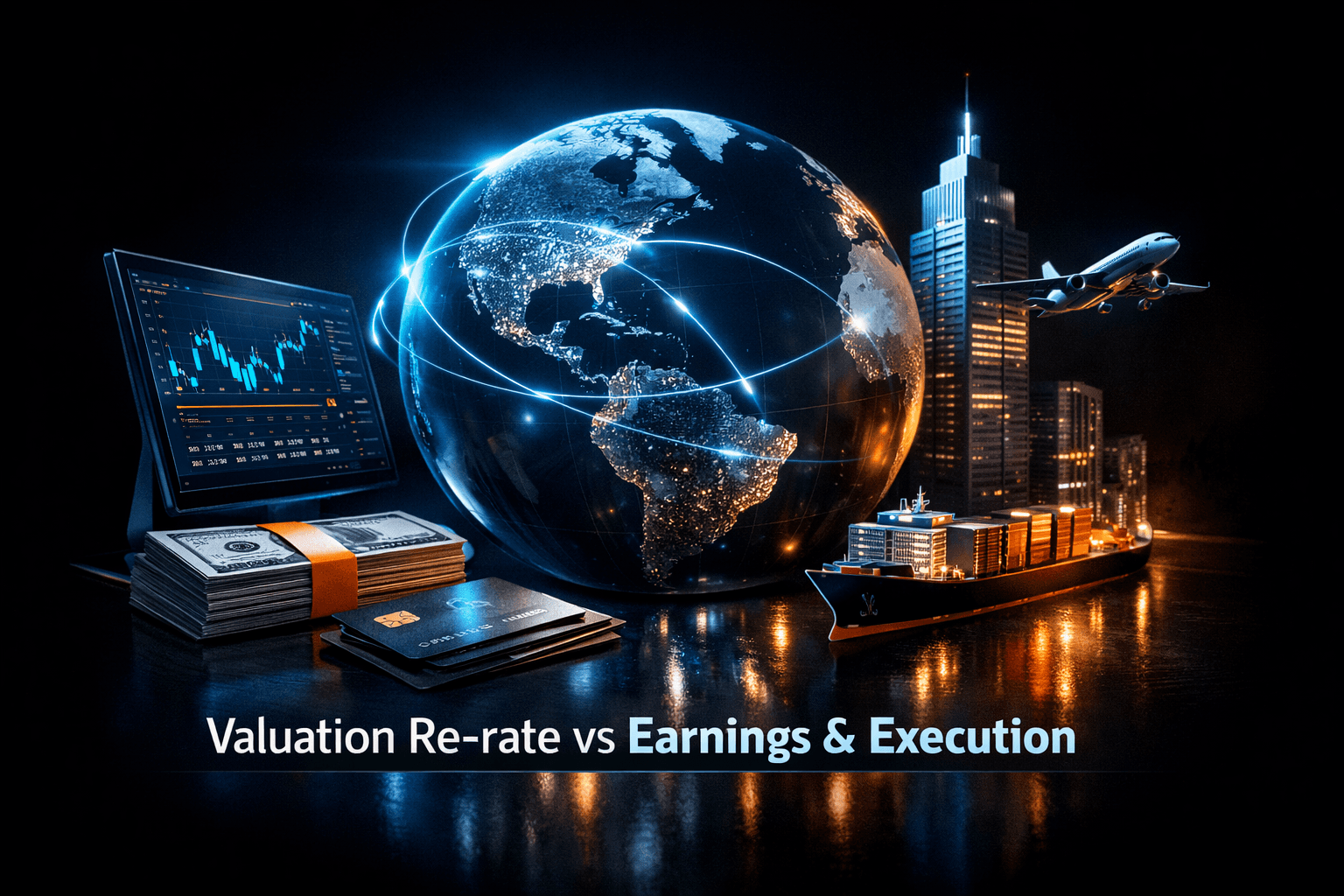 C: Valuation Re-rate vs Earnings & Execution
